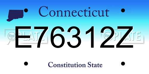 E76312Z Connecticut License Plate