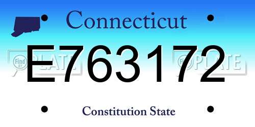 E763172 Connecticut License Plate
