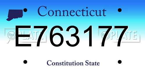 E763177 Connecticut License Plate