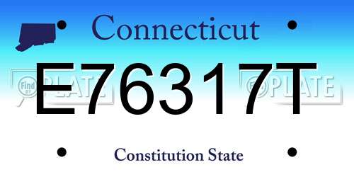 E76317T Connecticut License Plate