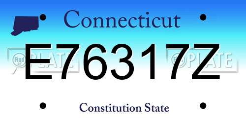 E76317Z Connecticut License Plate
