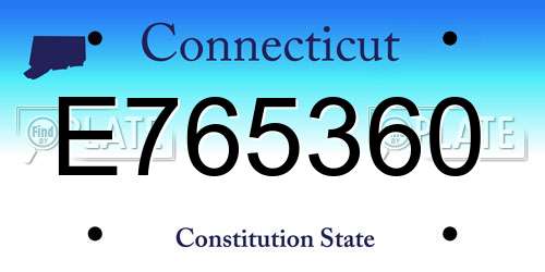 E765360 Connecticut License Plate