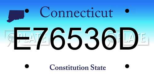 E76536D Connecticut License Plate