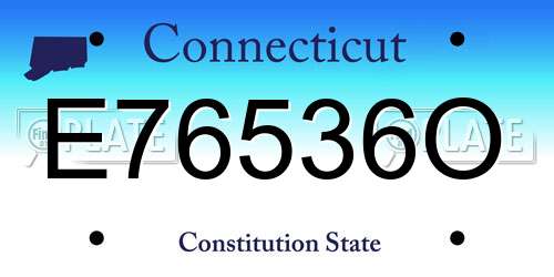 E76536O Connecticut License Plate