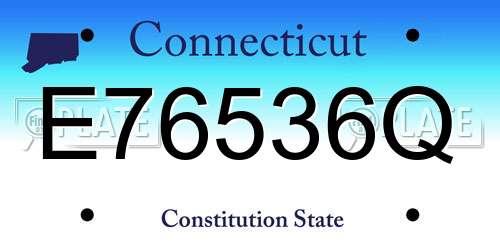 E76536Q Connecticut License Plate