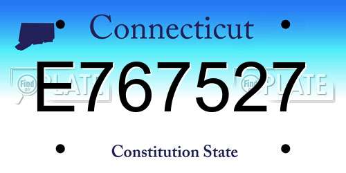 E767527 Connecticut License Plate