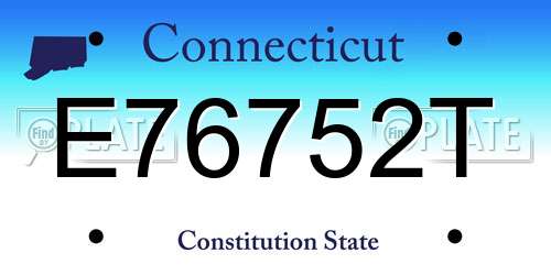 E76752T Connecticut License Plate