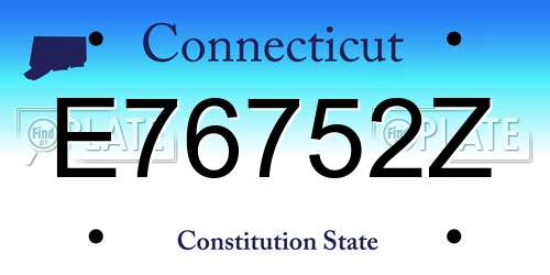 E76752Z Connecticut License Plate