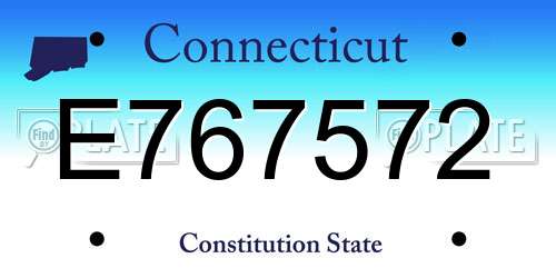 E767572 Connecticut License Plate