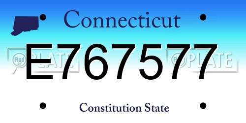 E767577 Connecticut License Plate