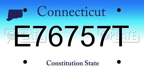 E76757T Connecticut License Plate