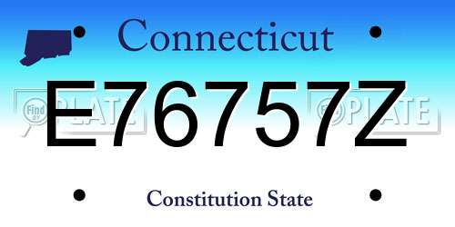E76757Z Connecticut License Plate