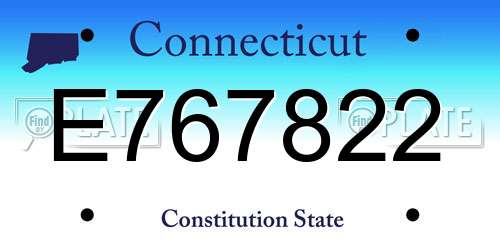 E767822 Connecticut License Plate