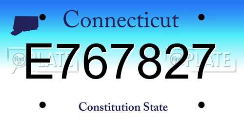 E767827 Connecticut License Plate