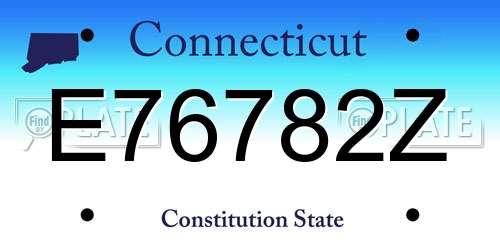 E76782Z Connecticut License Plate