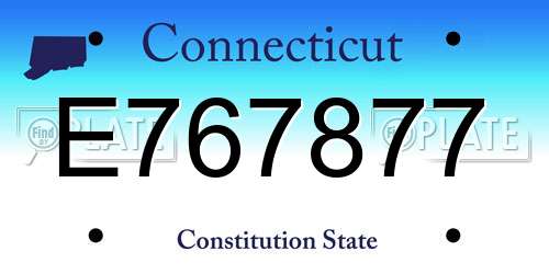 E767877 Connecticut License Plate