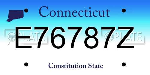 E76787Z Connecticut License Plate