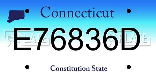 E76836D Connecticut License Plate