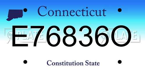 E76836O Connecticut License Plate