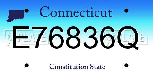 E76836Q Connecticut License Plate