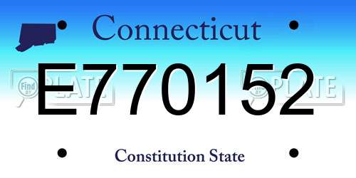 E770152 Connecticut License Plate