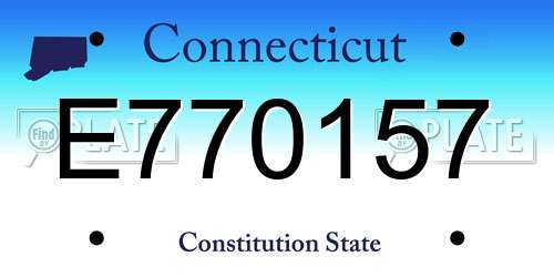 E770157 Connecticut License Plate