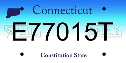 E77015T Connecticut License Plate
