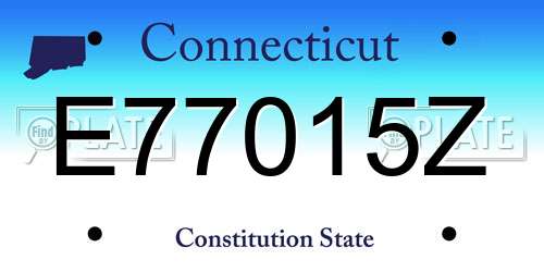 E77015Z Connecticut License Plate