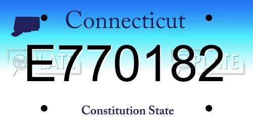 E770182 Connecticut License Plate