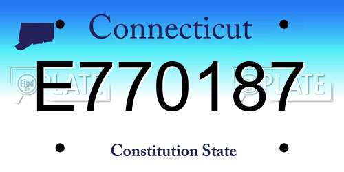 E770187 Connecticut License Plate