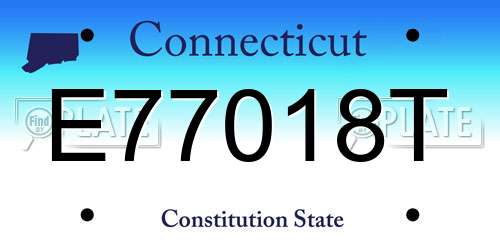 E77018T Connecticut License Plate