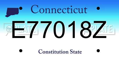 E77018Z Connecticut License Plate
