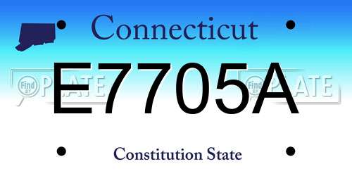 E7705A Connecticut License Plate