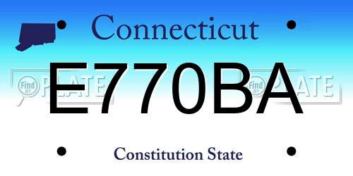 E770BA Connecticut License Plate