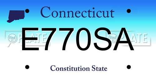E770SA Connecticut License Plate