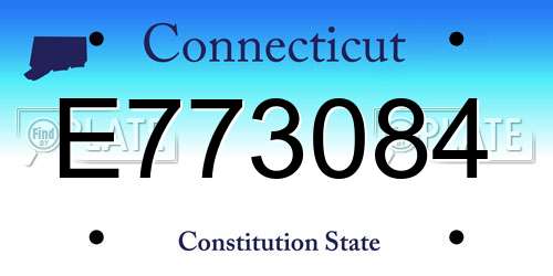 E773084 Connecticut License Plate