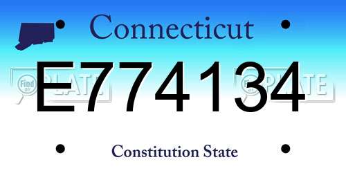 E774134 Connecticut License Plate