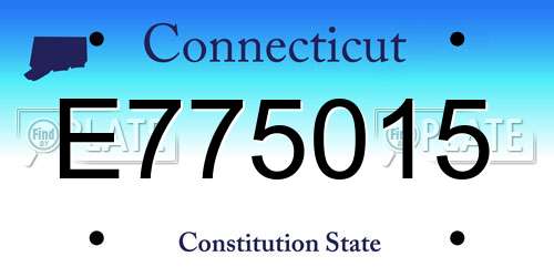 E775015 Connecticut License Plate