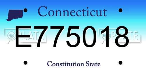 E775018 Connecticut License Plate