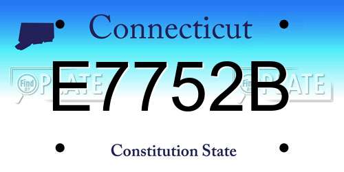 E7752B Connecticut License Plate