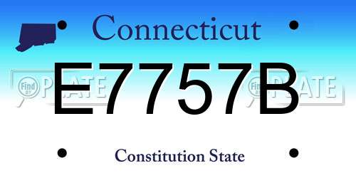 E7757B Connecticut License Plate