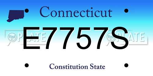 E7757S Connecticut License Plate