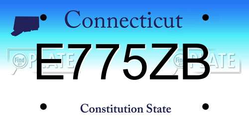 E775ZB Connecticut License Plate
