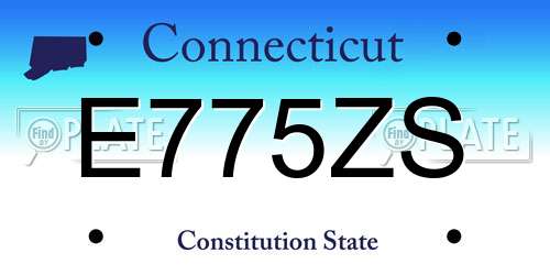 E775ZS Connecticut License Plate