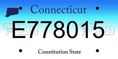 E778015 Connecticut License Plate
