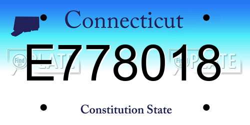 E778018 Connecticut License Plate