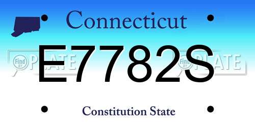 E7782S Connecticut License Plate