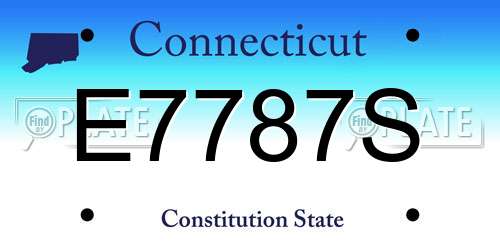 E7787S Connecticut License Plate