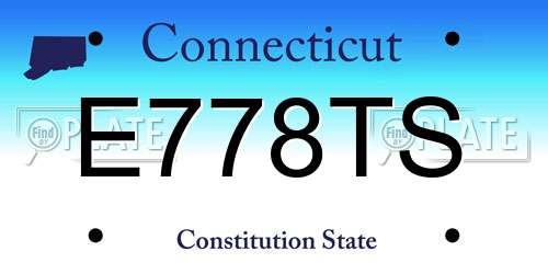 E778TS Connecticut License Plate