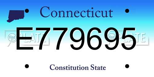 E779695 Connecticut License Plate